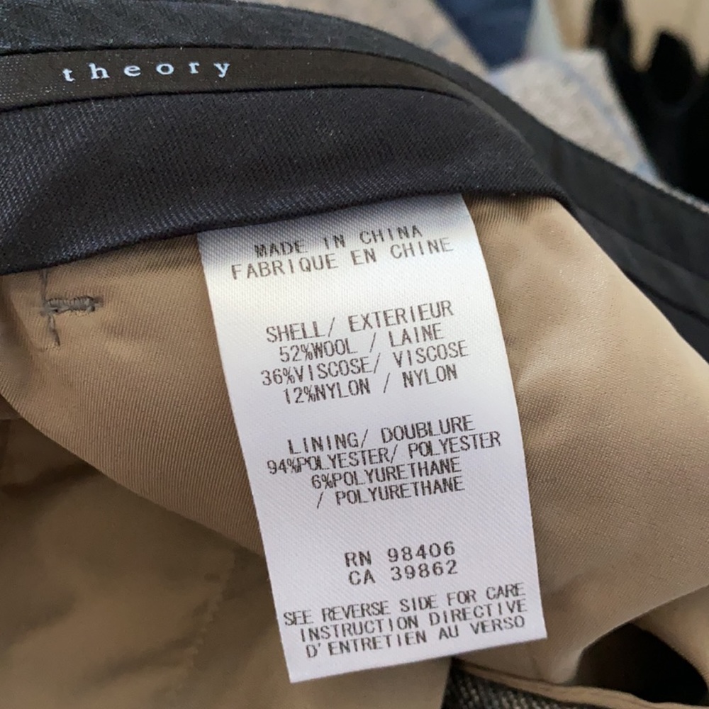 Theory Cropped Wool Blend Windowpane Check Pants - image 7